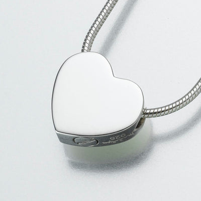 Sterling Silver Double Chamber Heart Pendant Cremation Jewelry