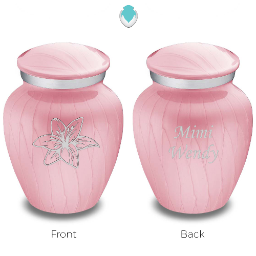 Keepsake Embrace Pearl Light Pink Lily Cremation Urn