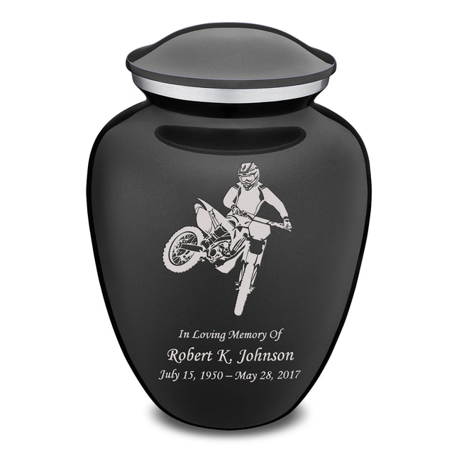 Adult Embrace Charcoal Dirt Bike Cremation Urn