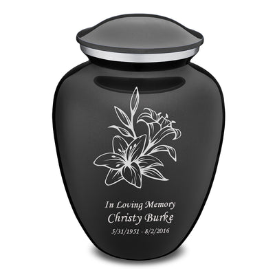 Adult Embrace Charcoal Lily Cremation Urn