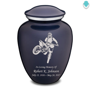 Adult Embrace Cobalt Blue Dirt Bike Cremation Urn