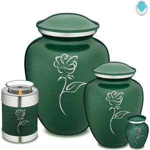 Adult Embrace Green Rose Cremation Urn