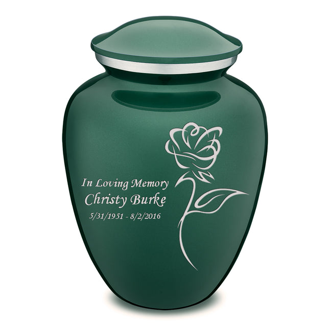 Adult Embrace Green Rose Cremation Urn