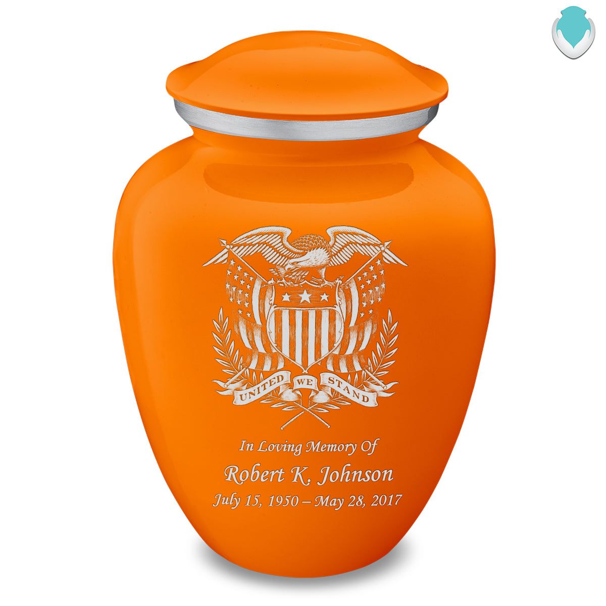 Adult Embrace Burnt Orange American Glory Cremation Urn