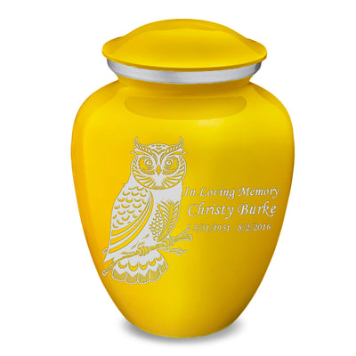 Adult Embrace Yellow Owl Cremation Urn