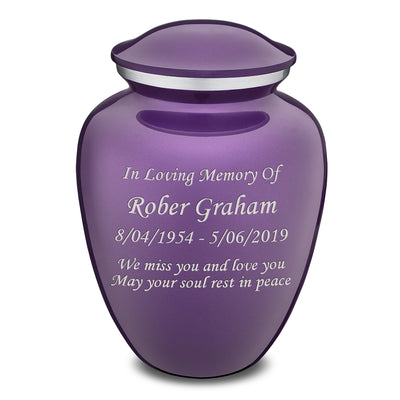 Adult Embrace Purple Custom Engraved Cremation Urn