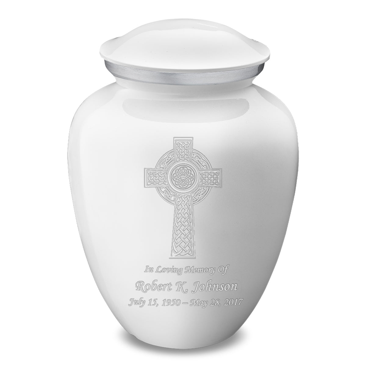 adult embrace celtic cross white