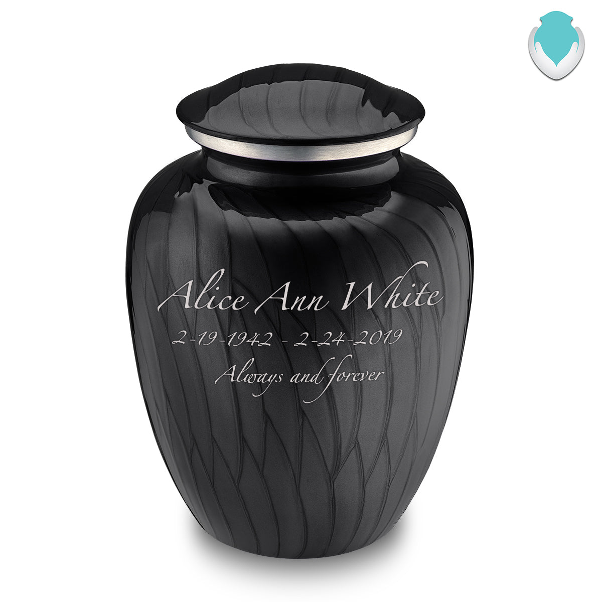 Avoca Custom Engraved Cremation Urn, Personalized hot Metal Funeral Urn for Ashes, Adult Human Urn