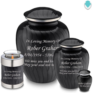 Keepsake Embrace Pearl Black Custom Engraved Cremation Urn