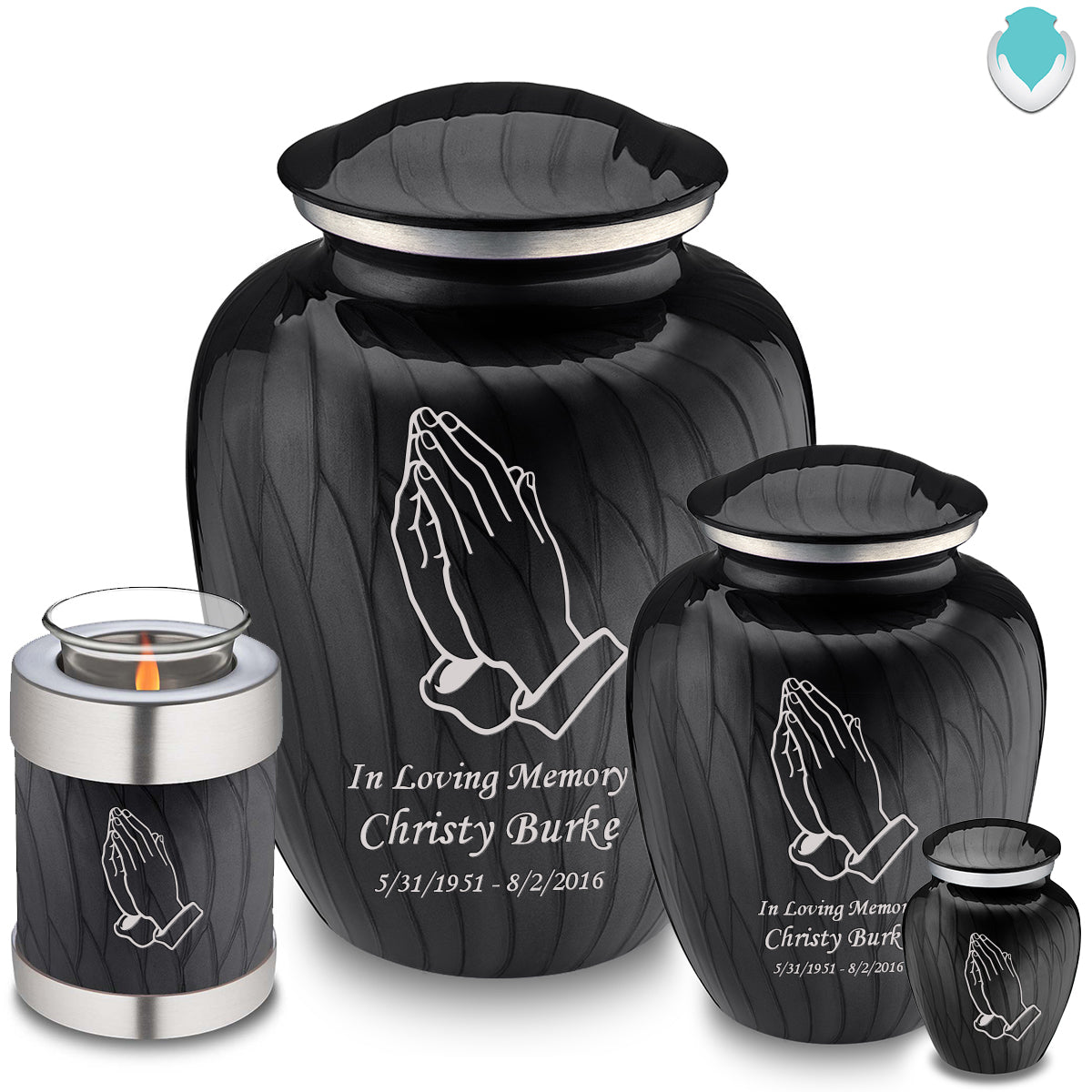 Praying Hands Urn, Adult Religious Urn, Spiritual Urn, Funeral and Memorial Cremation fashion Urns for Human Ashes up to 210 lbs with Velvet Bag