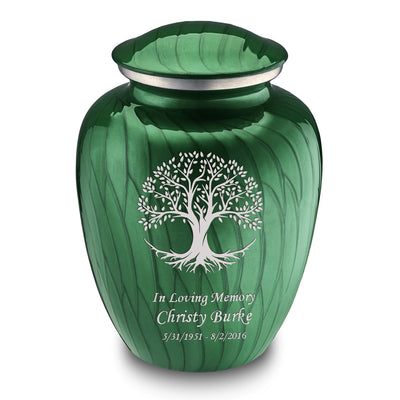 Adult Embrace Pearl Green Tree of Life Cremation Urn