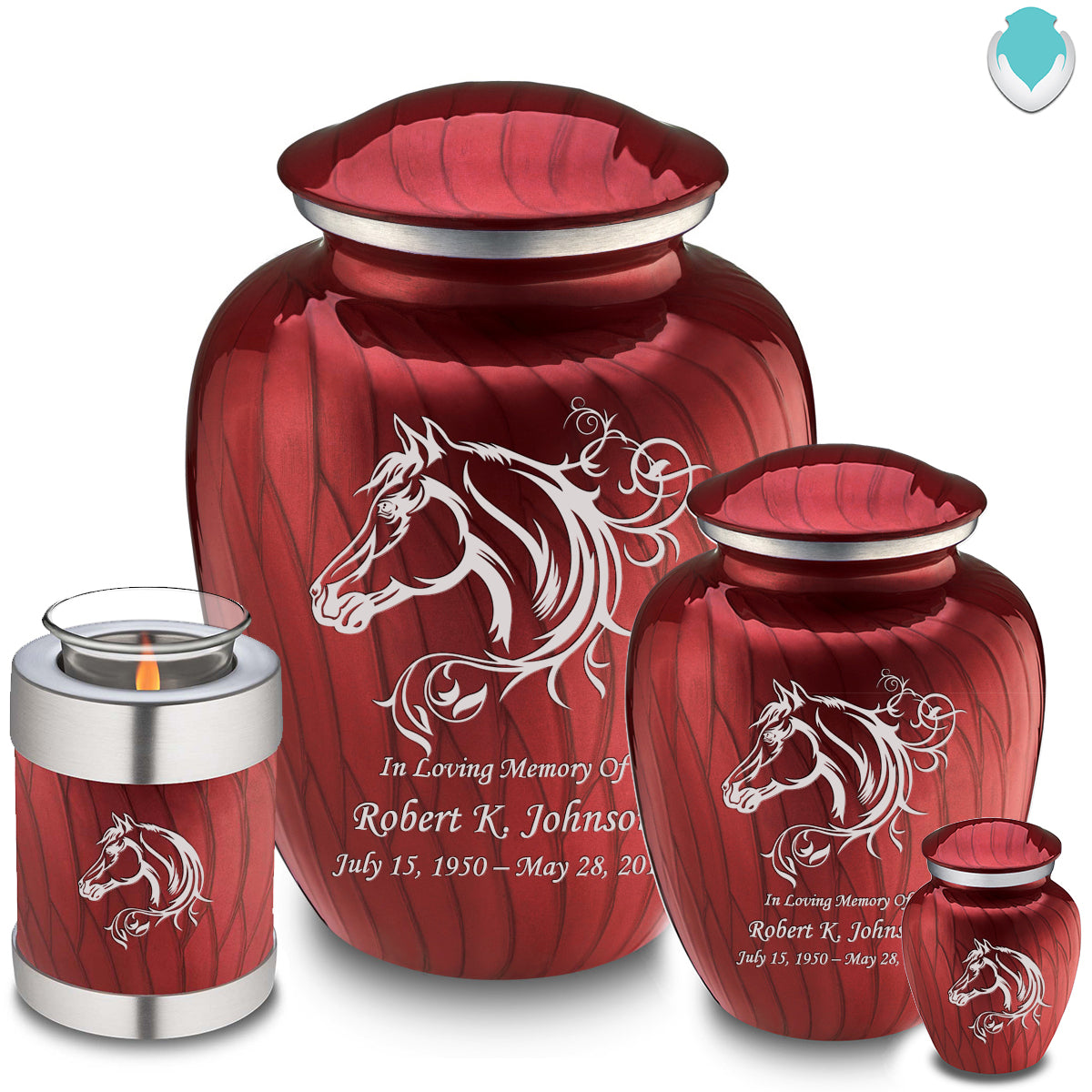 URNS Lovely Horse Keepsake Urn Set of store 4– Lovely Horse Cremation Urn Set of4 Keepsake Urn for Human Ashes with Velvet Box & 4 Velvet Bag-Mini