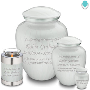 Keepsake Embrace Pearl White Custom Engraved Cremation Urn