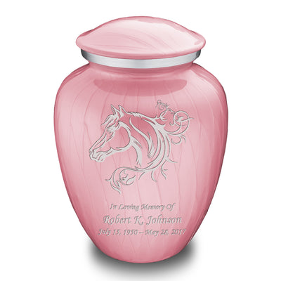 Adult Embrace Pearl Pink Horse Cremation Urn