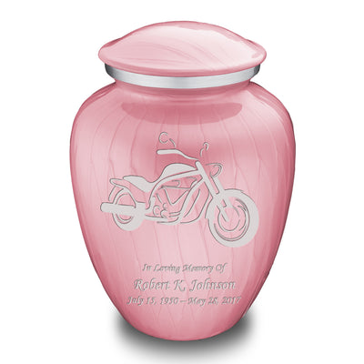 Adult Embrace Pearl Pink Motorcycle Cremation Urn