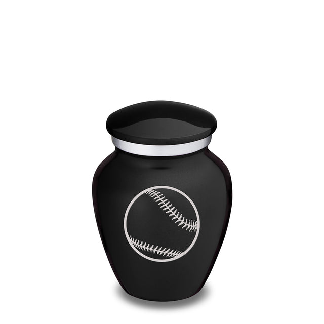 Keepsake Embrace Black Baseball Cremation Urn