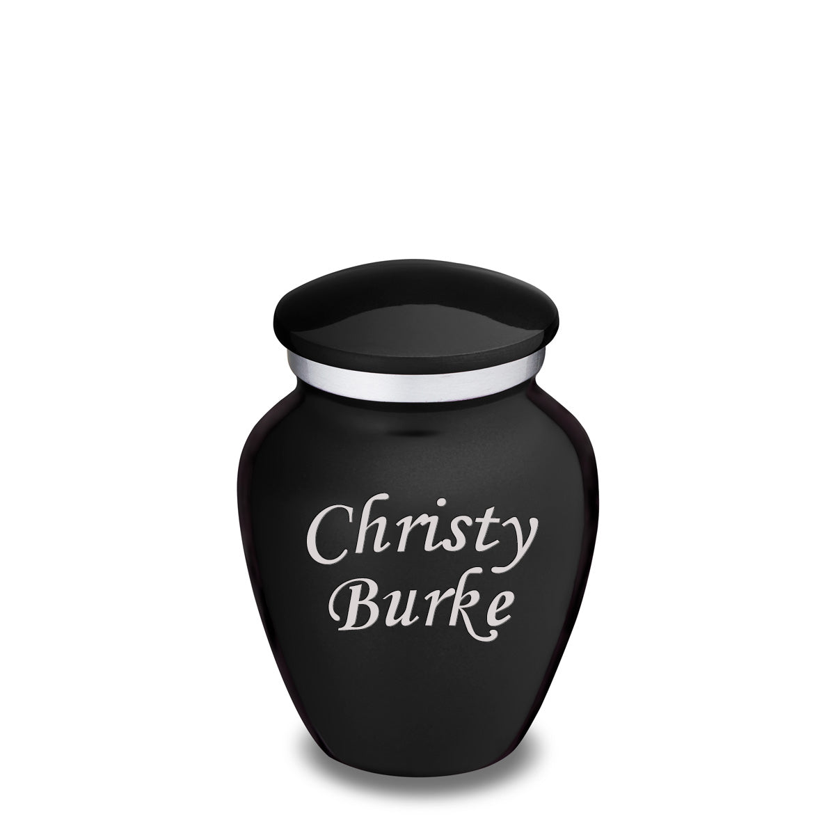 Keepsake Embrace Black Custom Engraved Cremation Urn