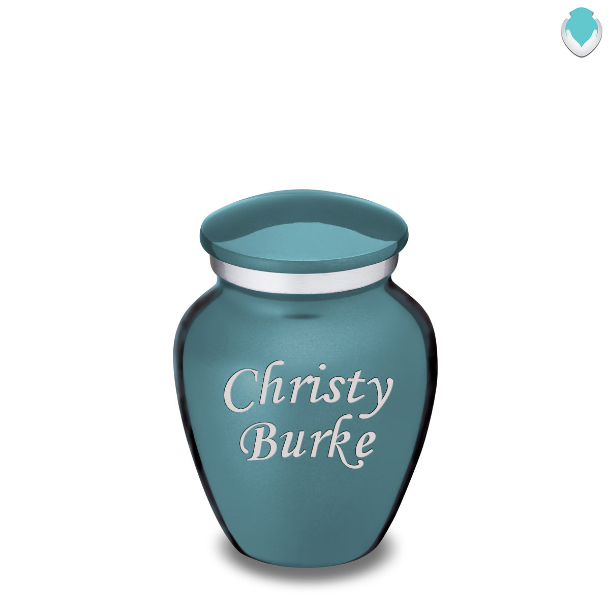 Keepsake Embrace Teal Custom Engraved Cremation Urn