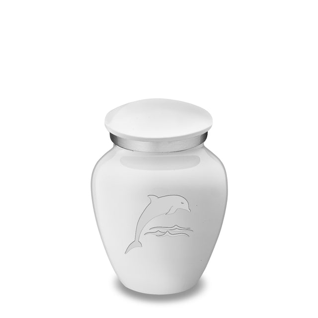 Keepsake Embrace White Dolphin Cremation Urn