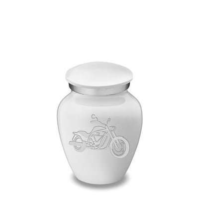 Keepsake Embrace White Motorcycle Cremation Urn