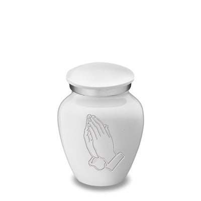 Keepsake Embrace White Praying Hands Cremation Urn