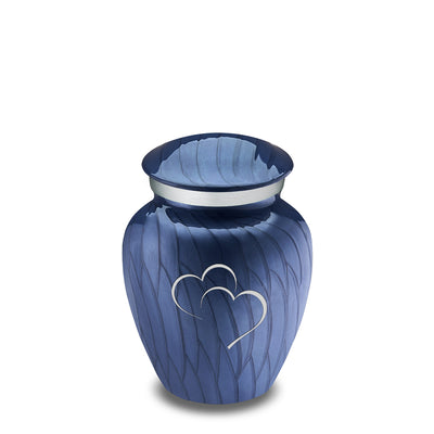 Keepsake Embrace Pearl Cobalt Blue Hearts Cremation Urn