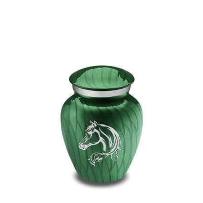 Keepsake Embrace Pearl Green Horse Cremation Urn