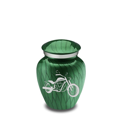 Keepsake Embrace Pearl Green Motorcycle Cremation Urn