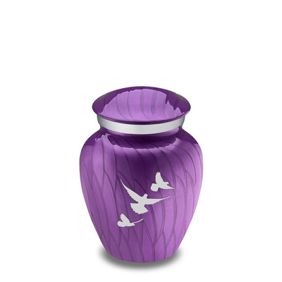 Keepsake Embrace Pearl Purple Doves Cremation Urn