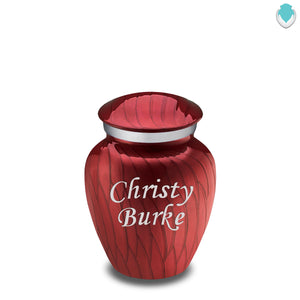 Keepsake Embrace Pearl Candy Red Custom Engraved Cremation Urn