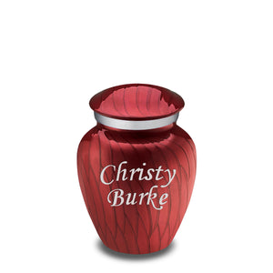 Keepsake Embrace Pearl Candy Red Custom Engraved Cremation Urn