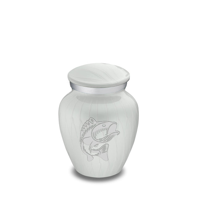 Keepsake Embrace Pearl White Fish Cremation Urn