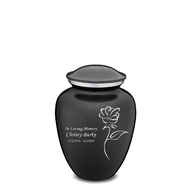 Medium Embrace Charcoal Rose Cremation Urn