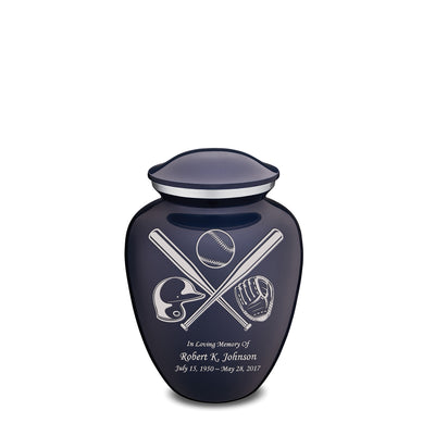 Medium Embrace Cobalt Blue Baseball Cremation Urn