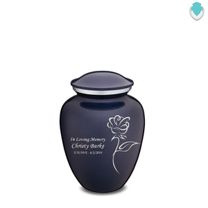 Medium Embrace Cobalt Blue Rose Cremation Urn