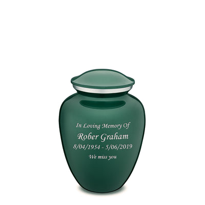 Medium Embrace Green Custom Engraved Cremation Urn