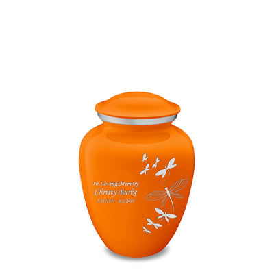 Medium Embrace Burnt Orange Dragonflies Cremation Urn