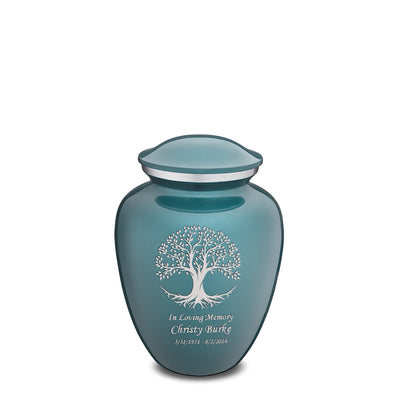 Medium Embrace Teal Tree of Life Cremation Urn