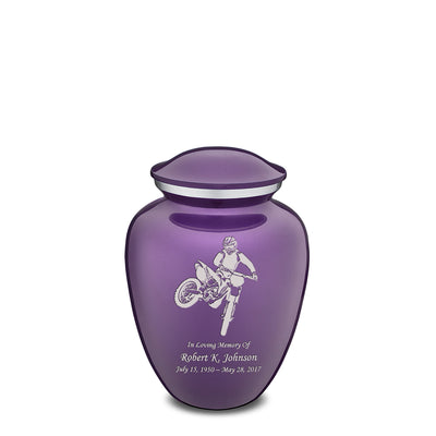 Medium Embrace Purple Dirt Bike Cremation Urn