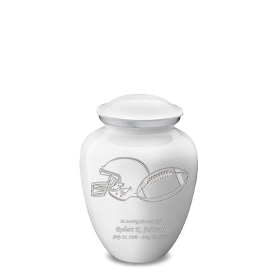 Medium Embrace White Football Cremation Urn