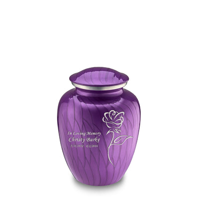 Medium Embrace Pearl Purple Rose Cremation Urn