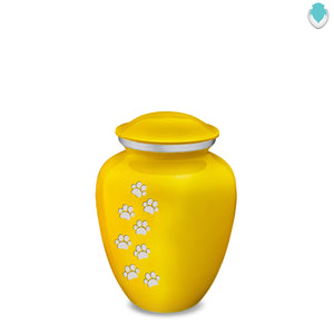 Medium Embrace Yellow Walking Paws Pet Cremation Urn