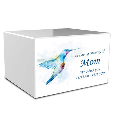 Custom Printed Heritage Hummingbird Wood Box Cremation Urn