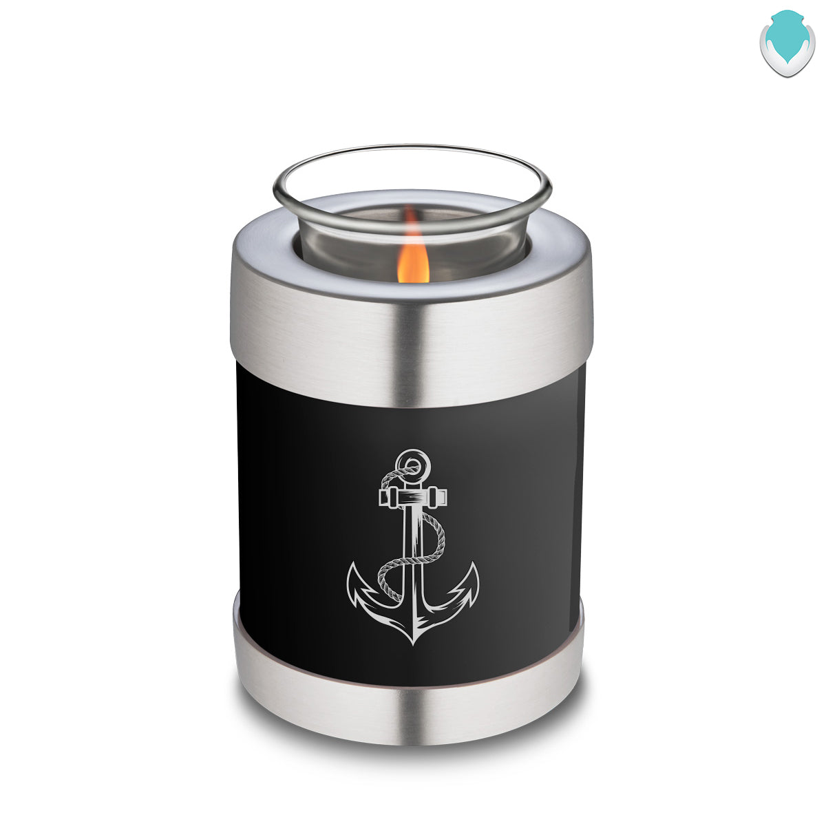 Candle Holder Embrace Black Anchor Cremation Urn