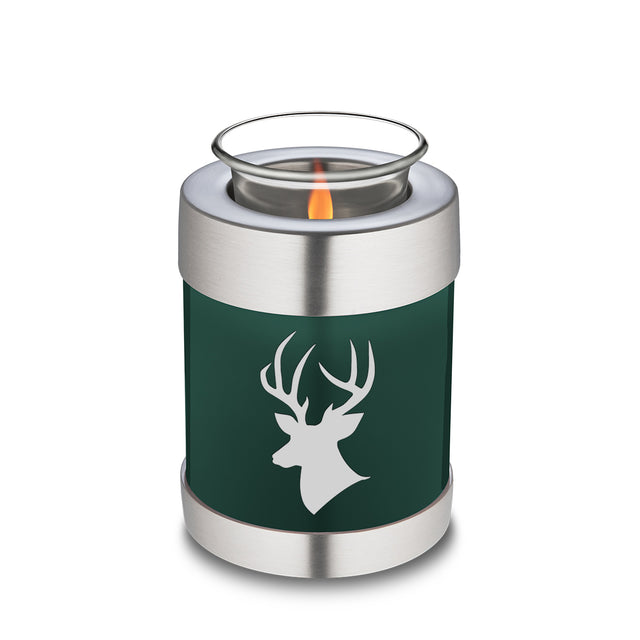 Candle Holder Embrace Green Deer Cremation Urn