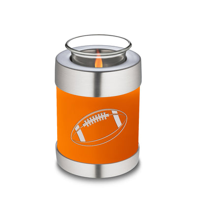 Candle Holder Embrace Burnt Orange Football Cremation Urn