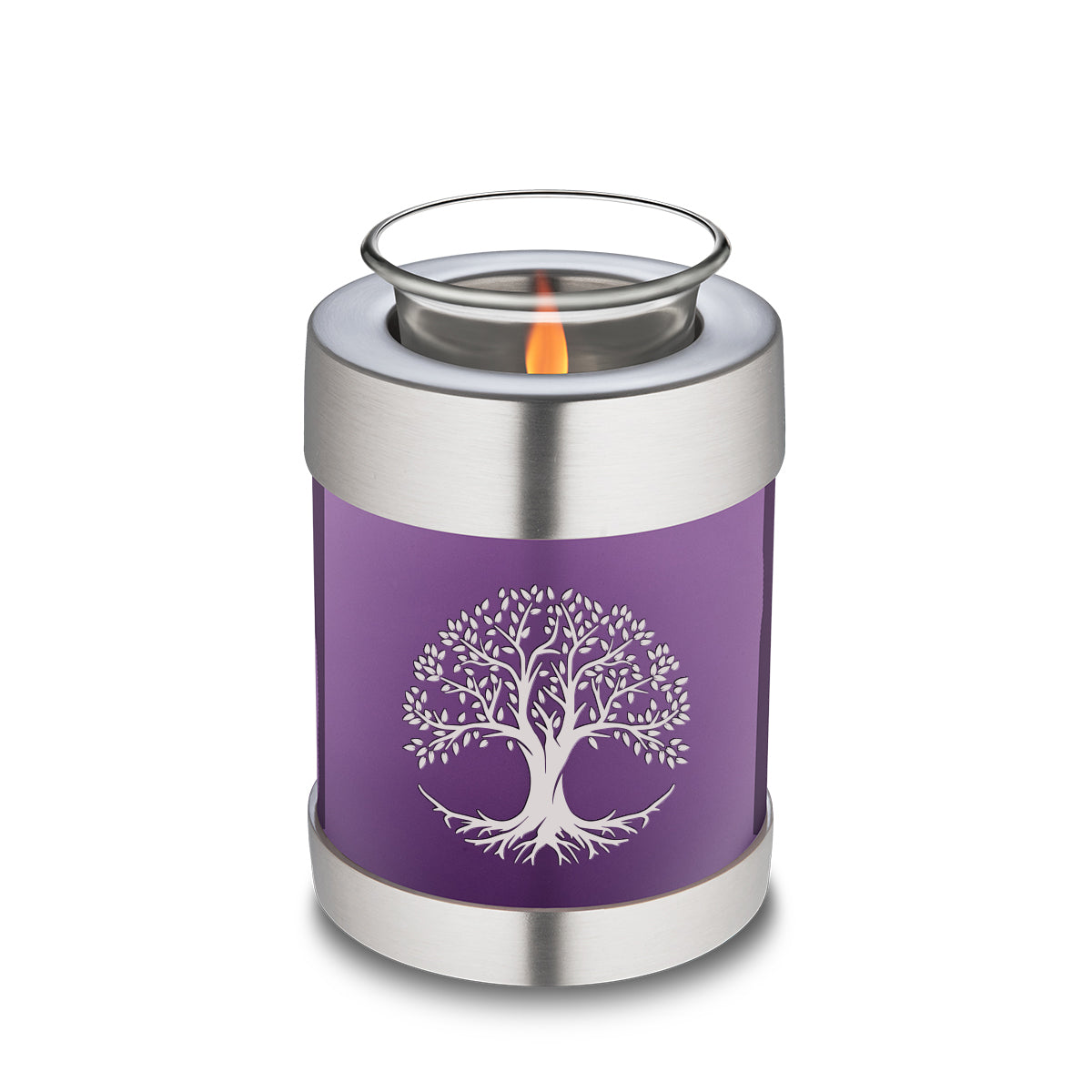 Candle Holder Embrace Purple Tree of Life Cremation Urn