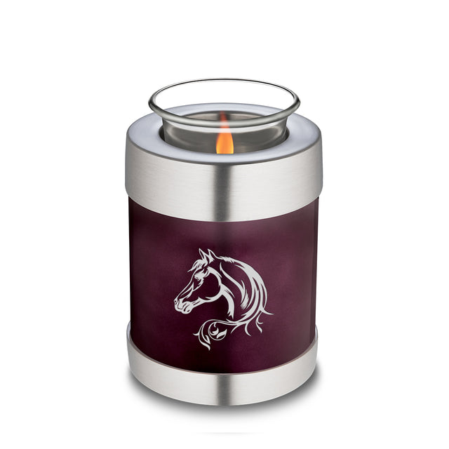 Candle Holder Embrace Cherry Purple Horse Cremation Urn