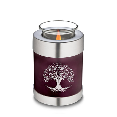 Candle Holder Embrace Cherry Purple Tree of Life Cremation Urn