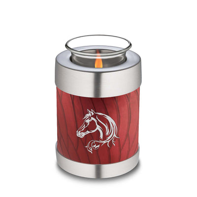 Candle Holder Embrace Pearl Candy Red Horse Cremation Urn